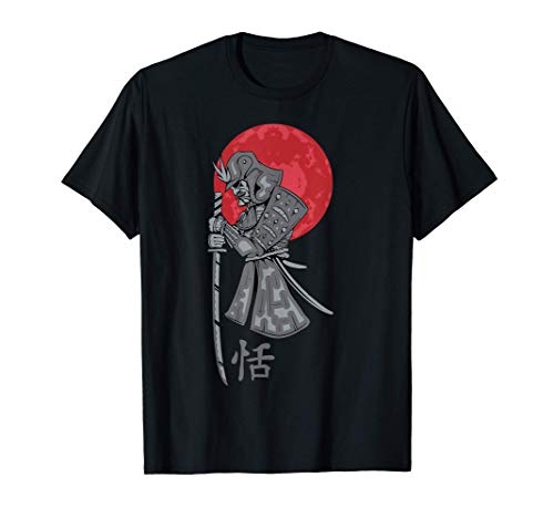 Rising Red Sun Ronin Samurai con espada Camiseta