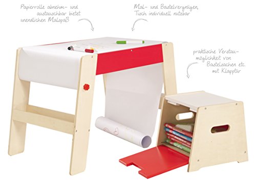 roba-kids- Mesa de Dibujo con Taburete contenedor, Multicolor (Roba Baumann 3151)