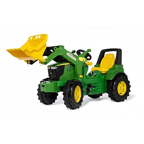 Rolly Toys Tractor a Pedales rollyFarmtrac Premium John Deere 7R con Carga Frontal rollyTrac Lader (camión para niños a Partir de 3 años, con neumáticos silenciosos) 710300, Verde/Amarillo