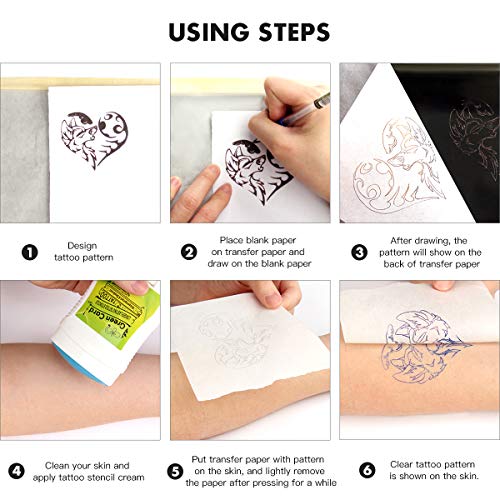 ROSENICE Suministro de tatuaje 30 piezas de tatuaje de transferencia de papel Stencil Tracing Paper
