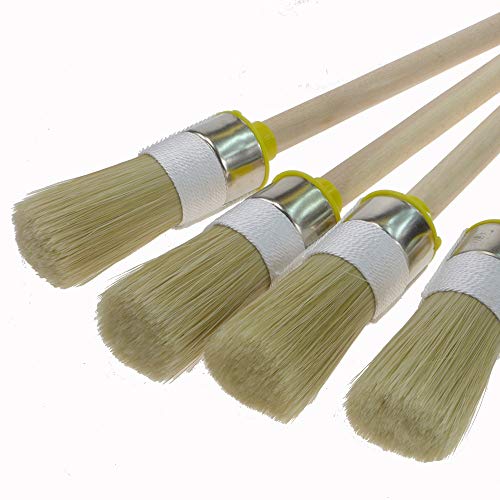 Rotix-93722 4-piece painter ring brush, diameter: 25 mm, size 4, round brush paintbrush, bright bristle