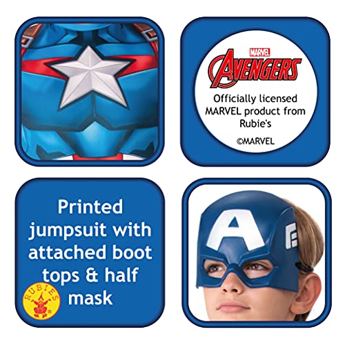Rubies – Disfraz clásico oficial del Capitán América, niño, 702563-S, talla S de 5 a 6 años