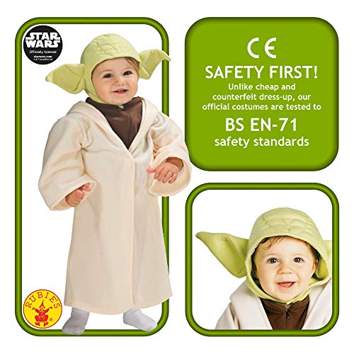 Rubies Disfraz oficial de Disney Star Wars para bebé Yoda, disfraz infantil talla infantil