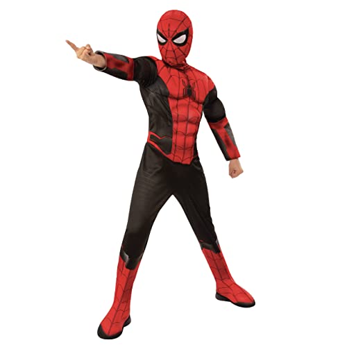 Rubies Disfraz oficial de Marvel Spider-Man No Way Home Deluxe para niños, color negro y rojo, vestido de superhéroe para niños, de 9 a 10 años