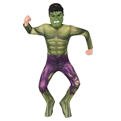 Rubies- Disfraz Oficial Hulk Avengers Classic niños, Detalles Impresos, Color Verde, M (Rubie'S I-702025M)