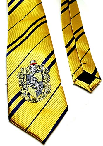 Sabor Corbata Adulto Casa Hufflepuff con Emblema Original 140 cm Harry Potter Necktie