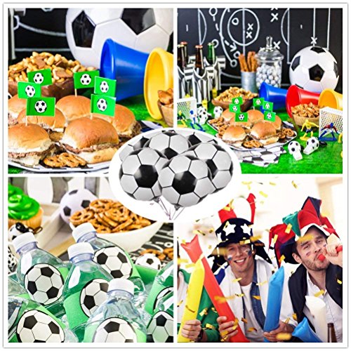 SAIYU Globos de fútbol Globos de fútbol Globo de Papel de Aluminio Mylar Globos para la Fiesta de cumpleaños de la Fiesta Mundial de 2018 o el Deporte Fiesta de cumpleaños (10 PCS, 18 Pulgadas)