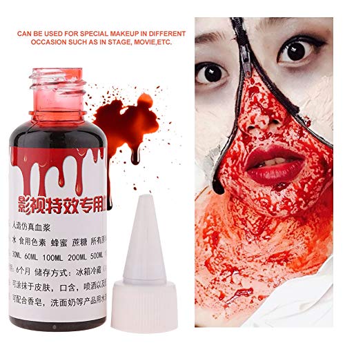 Sangre falsa Realista Profesional Halloween Herida Cicatrices Moretones Zombi Vampiro Cara de Pintura corporal Aceite Disfraz Maquillaje Sangre(#2)