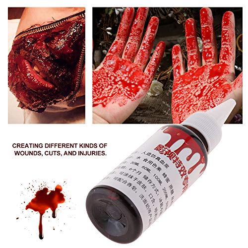 Sangre falsa Realista Profesional Halloween Herida Cicatrices Moretones Zombi Vampiro Cara de Pintura corporal Aceite Disfraz Maquillaje Sangre(#2)