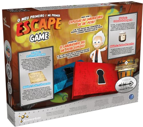 Science4you - Mi Primer Escape Game para Niños - Juego de Escape Room con 14 Enigmas y 2 Missiones: Descobre los misterios y Mensajes Secretos - Niños +8 Años (80003273)