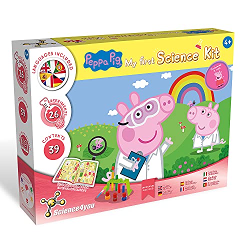 Science4you Primer Kit de Ciencias con Peppa Pig, Niños 4+ Años, Multi Idioma - 26 Experimentos para Niños 4 Años: Burbujas de Jabon, Set Jardineria Infantil, Juegos Educativos Niños 4-7 Años