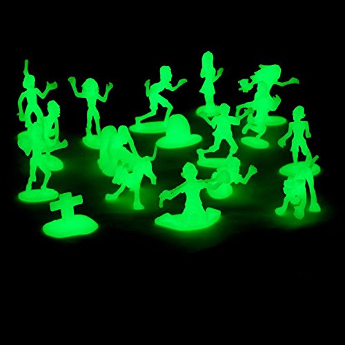 SCS Direct Zombie figuras jouetss grande cubo 100 el resplandor en el oscuros Zombies incluye zombis, Zombie Pets, lápidas y los seres humanos para fiestas de Halloween