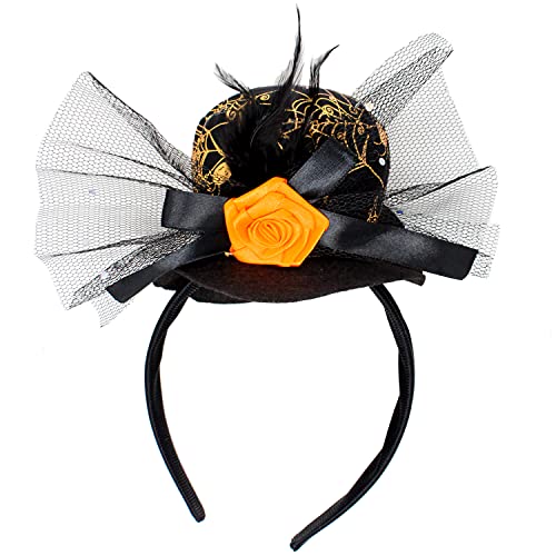 Selldorado® 2x diadema sombrero de bruja de Halloween - sombrero de bruja - disfraz de halloween damas vampiro - día de los muertos - víspera de año nuevo