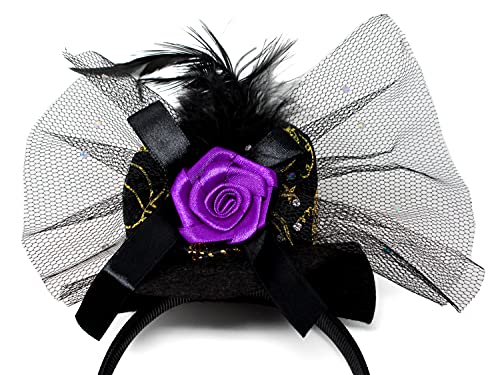 Selldorado® 2x diadema sombrero de bruja de Halloween - sombrero de bruja - disfraz de halloween damas vampiro - día de los muertos - víspera de año nuevo