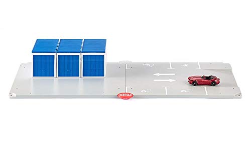 siku 5589, Garajes y plazas de aparcamiento con coche, Plástico, Gris/Azul, Versatilidad de juego