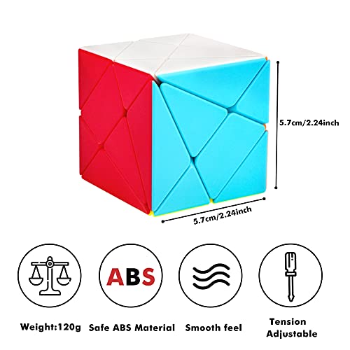 SISYS Speed Cube Axis Rompecabezas Cubo Mágico Liso Magic Puzzle Cube sin Pegatina Juguete Educativo para Niños y Adultos