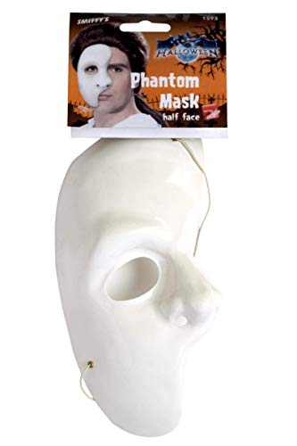 Smiffy's-1593 Fantasma, Blanca, 1/2 máscara, Color, Tamaño único (1593)
