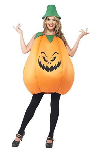 Smiffy's-40067 Halloween Disfraz de Calabaza, con Tabardo y Sombrero, Color Naranja, Tamaño único (40067)