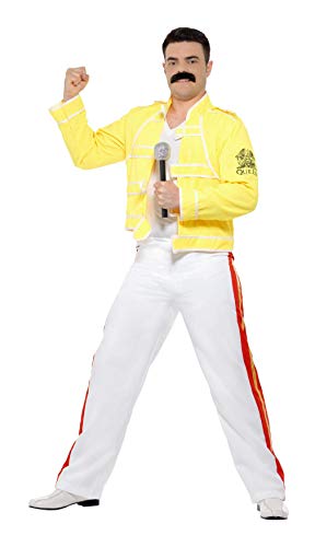 Smiffys 48299L Disfraz de Queen Freddie Mercury, amarillo, 42 - 44 pulgadas