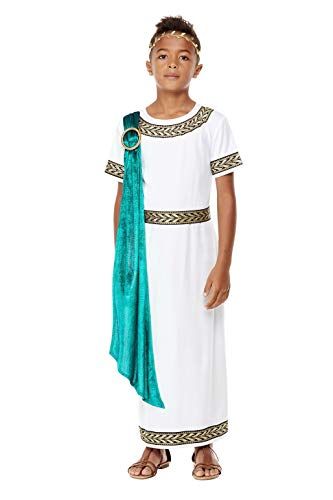 Smiffy's Deluxe Boys Empire Costume Disfraz de Imperio Romano de lujo para niños de Smiffys, color blanco, L-10-12 Years 71014L