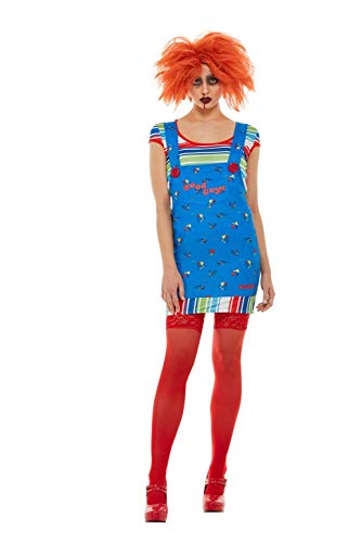 Smiffys Officially Licensed Chucky Costume Disfraz oficial, color azul, L-UK Size 16-18 (42947L)