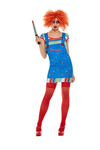 Smiffys Officially Licensed Chucky Costume Disfraz oficial, color azul, L-UK Size 16-18 (42947L)
