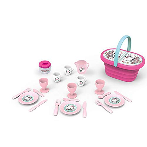Smoby - Hello Kitty Cesta Picnic y 20 accesorios, Multicolor (Smoby 310535)