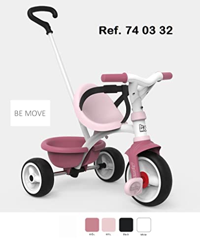 Smoby Triciclo Be Move de Metal, Evolutivo, Color Rosa, para Niños a Partir de 15 Meses-68 x 52 x 52 cm, (740332)