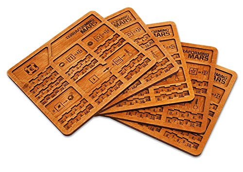 Smonex 5 tableros de madera compatibles con Terraforming Mars Board Game – Organización de juegos con bandejas de jugador adecuado para todas las expansiones Terraforming Mars