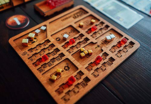 Smonex 5 tableros de madera compatibles con Terraforming Mars Board Game – Organización de juegos con bandejas de jugador adecuado para todas las expansiones Terraforming Mars