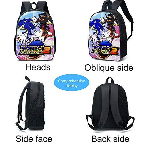 Sonic The Hedgehog Backpacks Kids School Backpacks So-Nic Hedge-Hog 3D Printed Sonic School Bag for Boys Girls