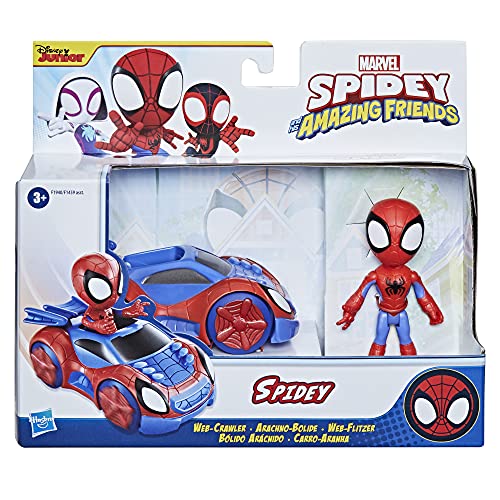 Spidey And His Amazing Friends Hasbro Marvel Figura de acción de Spidey y vehículo rastreador arácnido de Marvel, niños a Partir de 3 años, F1940