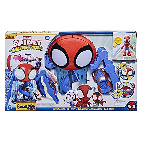 Spidey And His Amazing Friends Hasbro Marvel Playset Aracnocuartel - Figura y vehículo - para niños a Partir de 3 años (F1461)
