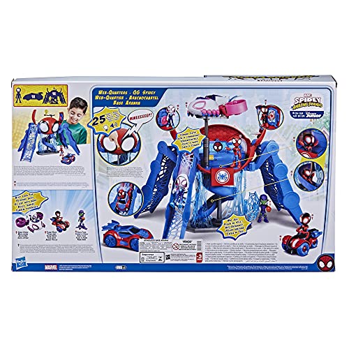 Spidey And His Amazing Friends Hasbro Marvel Playset Aracnocuartel - Figura y vehículo - para niños a Partir de 3 años (F1461)