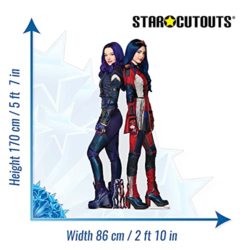 Star Cutouts Ltd-SC1564 Cardboard Cutout Gift for Fans, Friends & Family SC1564 Mal and Evie Descendants-Recorte de cartón para aficionados, amigos y familia, color multicolor