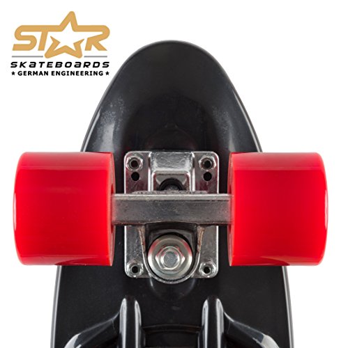 Star-Skateboards -60-RT-01-BKRD Skateboard, Negro/Rojo