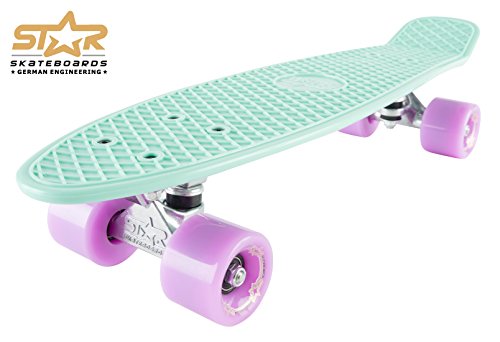 Star-Skateboards Vintage Cruiser Board ★ 22S Diamond Class Edition ★ Creamy Turquoise & Candy Purple