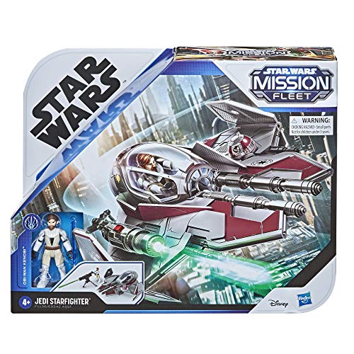 Star Wars Mission Fleet Stellar Class OBI-WAN Kenobi - Figura y vehículo de Caza Jedi, 6 cm, para niños a Partir de 4 años