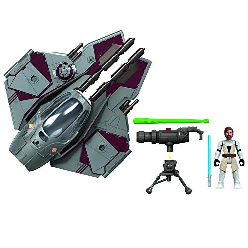 Star Wars Mission Fleet Stellar Class OBI-WAN Kenobi - Figura y vehículo de Caza Jedi, 6 cm, para niños a Partir de 4 años