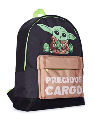 Star Wars The Mandalorian Baby Yoda Precious Cargo Mochila para niños, color negro