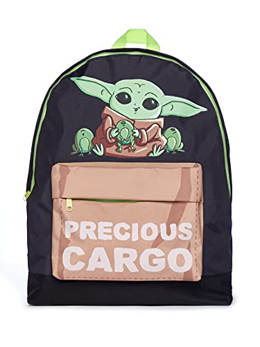 Star Wars The Mandalorian Baby Yoda Precious Cargo Mochila para niños, color negro
