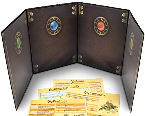 Stratagem The Master's Tome - Pantalla GM personalizable de 4 paneles con inserciones gratuitas – borrado en seco, accesorio de juego y de amo del calabozo para campañas de mesa RPG.