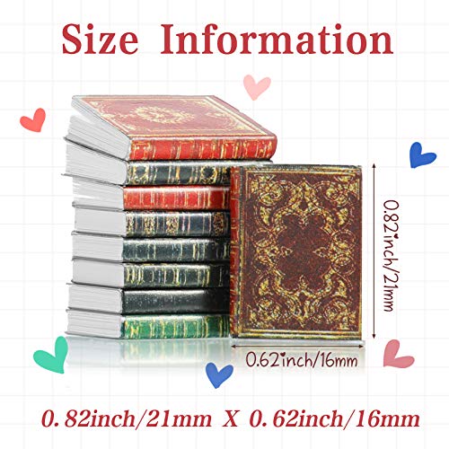 Sumind 16 Libros de Casa de Muñecas a Escala 1:12 Libros de Hechizos en Miniatura Atemporales Accesorios de Decoración de Casa de Muñecas Modelo de Mini Cuaderno Libros (Estilo Retro)