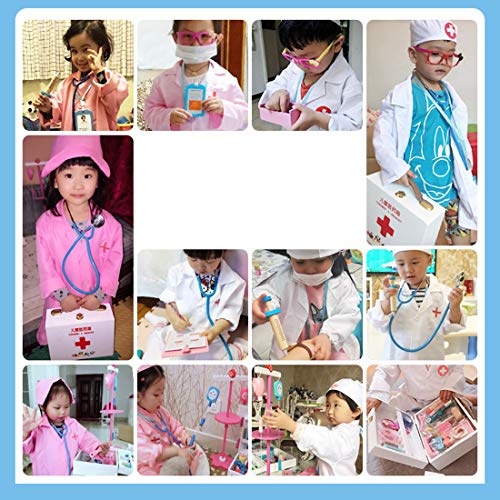 Sunery 28 Piezas Doctora Juguetes de Madera, Maletin Medicos Juguetes, Dentista Enfermera Juguetes de rol Kit Regalo para Niños
