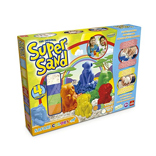 Super Sand - Safari Color, Arena Mágica con Figuras de Animales (Goliath 83226)