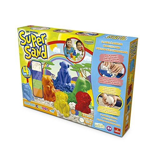 Super Sand - Safari Color, Arena Mágica con Figuras de Animales (Goliath 83226)
