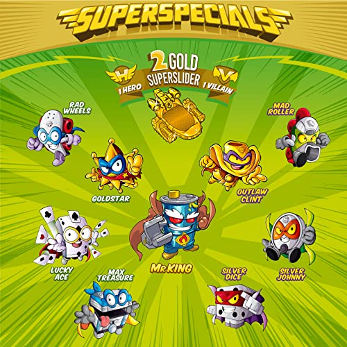 SUPERTHINGS Lata Gold Serie 3 – Contiene Todas Las Figuras Especiales de la Serie 3. Incluye el ultrararo (Mr. King), los 2 líderes Dorados, los 6 capitanes Plateados y los 2 Supersliders Dorados.