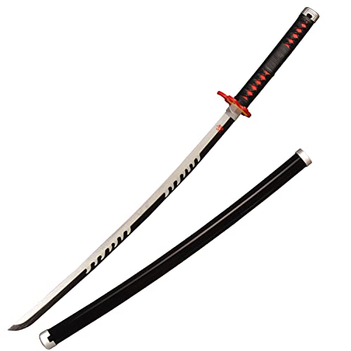 Sword Valley Anime Cosplay Espada de Madera, Demon Slayer Sword 104cm Espada de Madera - Tanjirou
