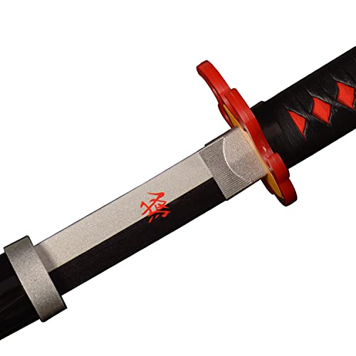 Sword Valley Anime Cosplay Espada de Madera, Demon Slayer Sword 104cm Espada de Madera - Tanjirou