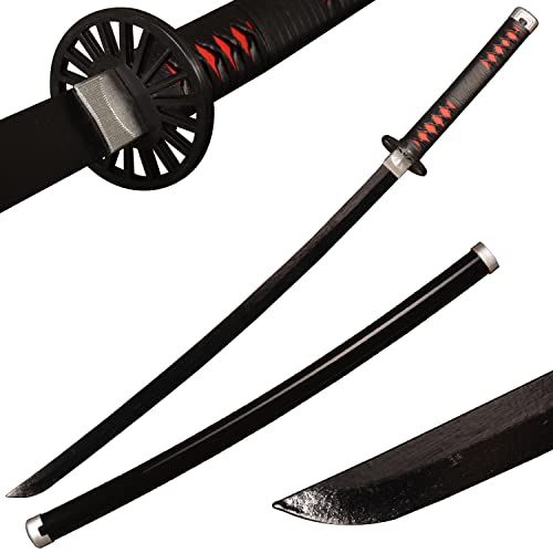 Sword Warrior - Espada Demon Slayer - Espada fabricada en madera de 104 cm - Ideal para fiestas cosplay - Anime japonés Kamado Tanjirou